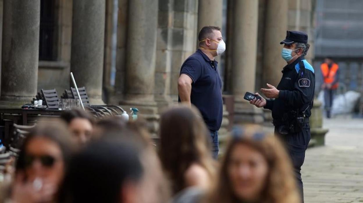 Una terraza de un establecimiento hostelero en Santiago de Compostela