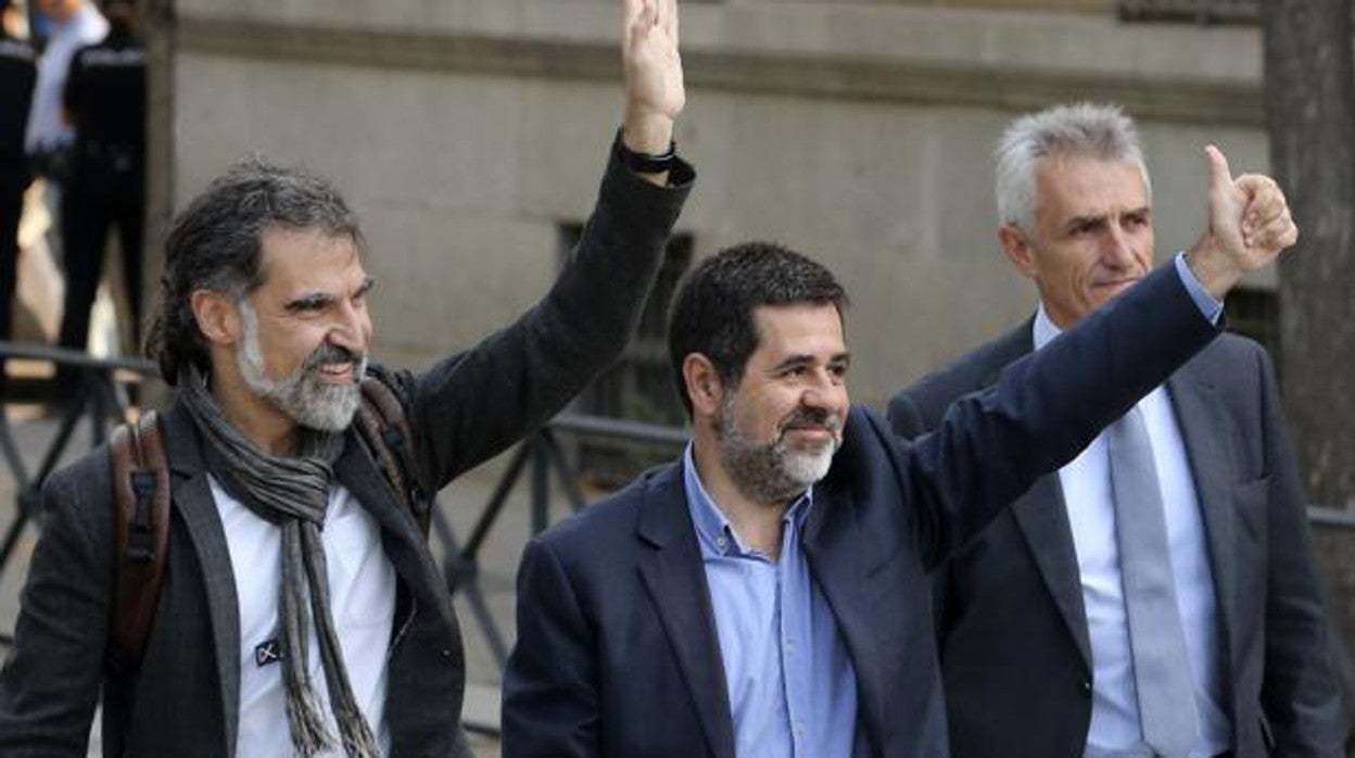 Jordi Cuixart y Jordi Sànchez, expresidentes de Ómnium Cultural y la ANC, respectivamente