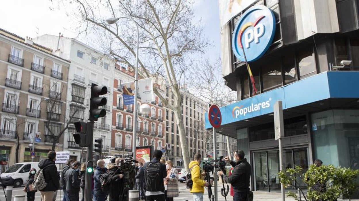 Sede nacional del PP, en la madrileña calle de Génova, en una imagen de archivo