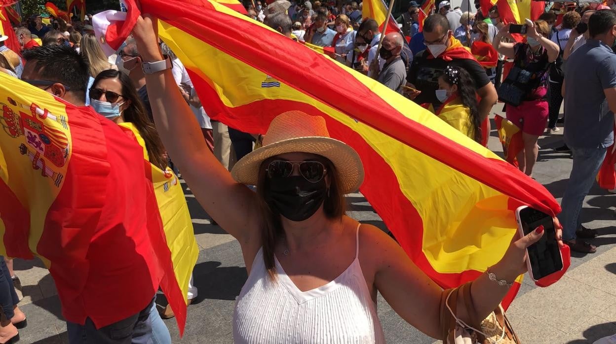 Marta Sanz, durante la manifestación del pasado domingo en Madrid