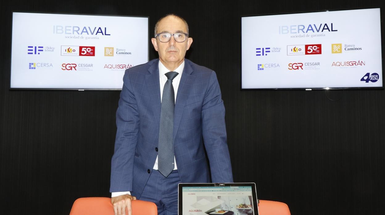 El director general de Iberaval, Pedro Pisonero, tras la presentación del fondo Aquisgrán