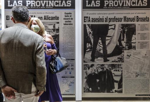 Imagen de la exposición en Valencia que recorre 60 años de terrorismo en España