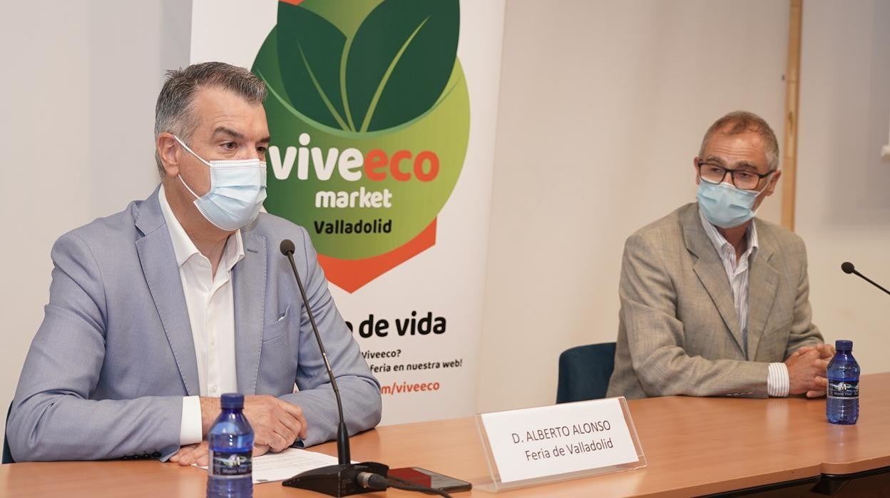 Presentación de VivEco Market, con el gerente del TIZ Expo, José María Quesada, y el director general de la Feria de Valladolid, Alberto Alonso