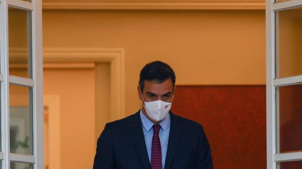 Pedro Sánchez, ayer, en La Moncloa
