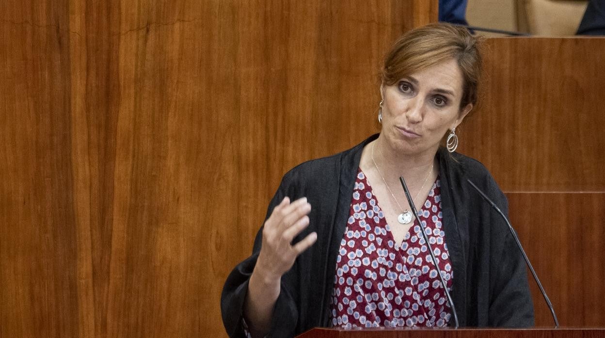 La portavoz de Más Madrid, Mónica García, durante el debate