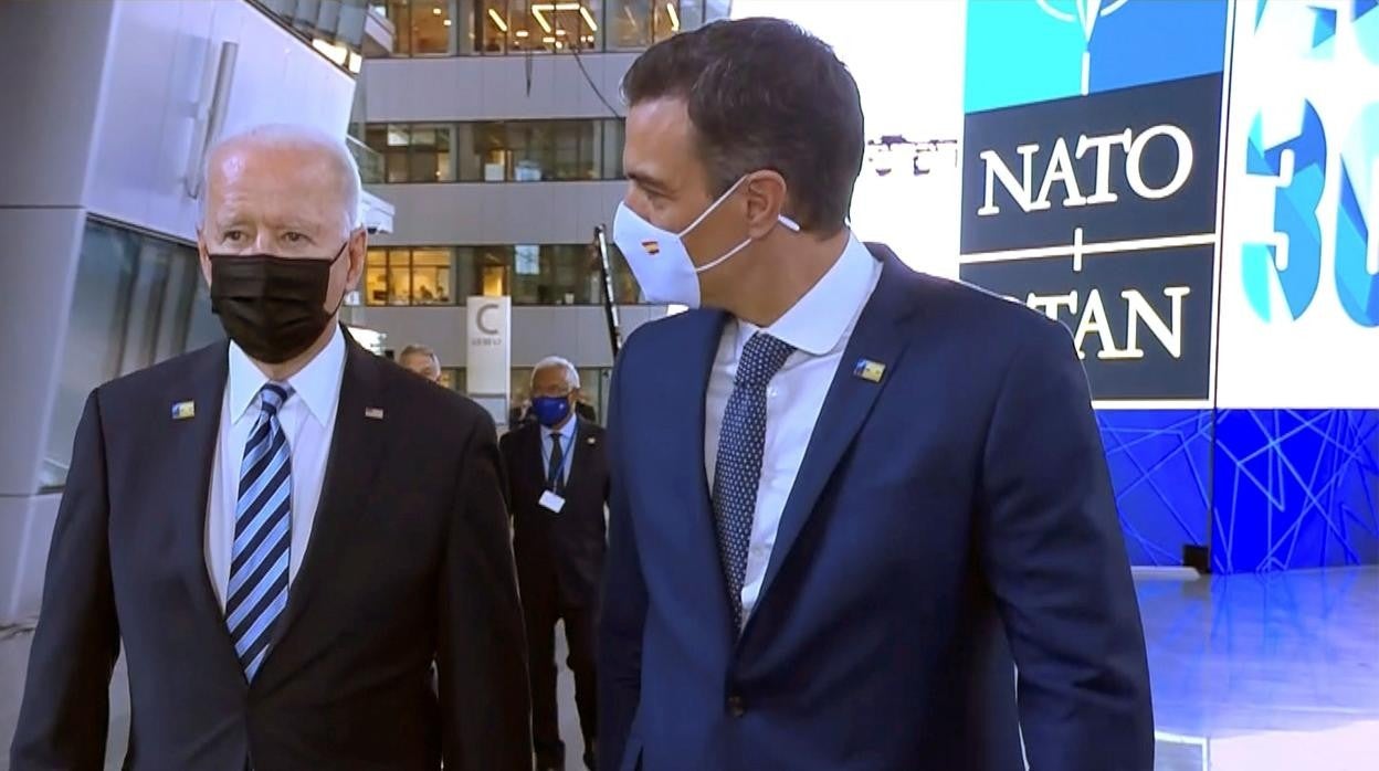 El presidente de EEUU, Joe Biden, junto al presidente español, Pedro Sánchez, el pasado lunes en Bruselas