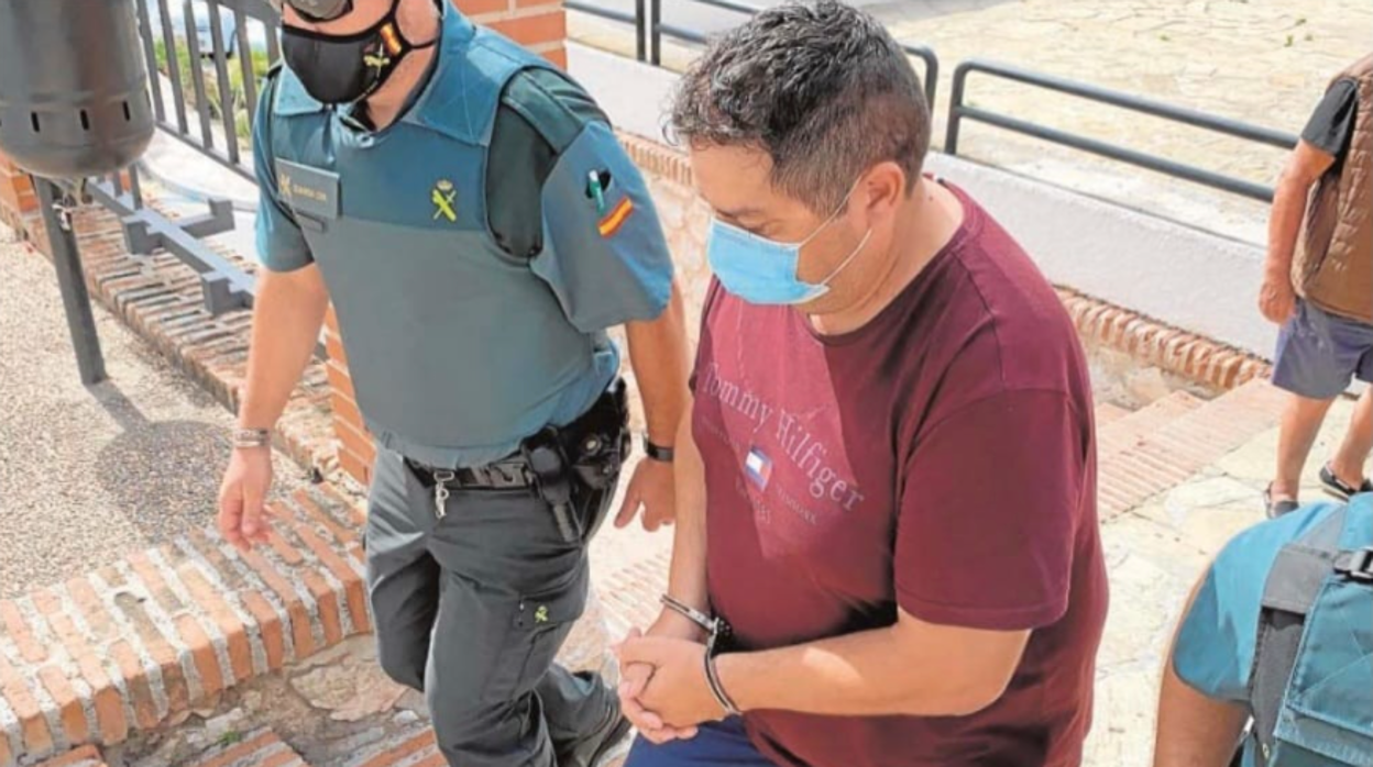 Javier Biosca, a su detención en Málaga