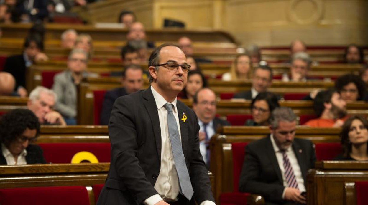 Jordi Turull, durante el debate en el Parlament de Cataluña en el que optó, sin éxito, a presidir la Generalitat en 2018