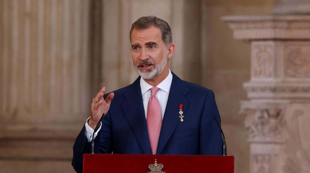 Felipe VI, el pasado 18 de junio, durante la imposición de condecoraciones de la Orden del Mérito Civil con motivo del VII aniversario de la proclamación