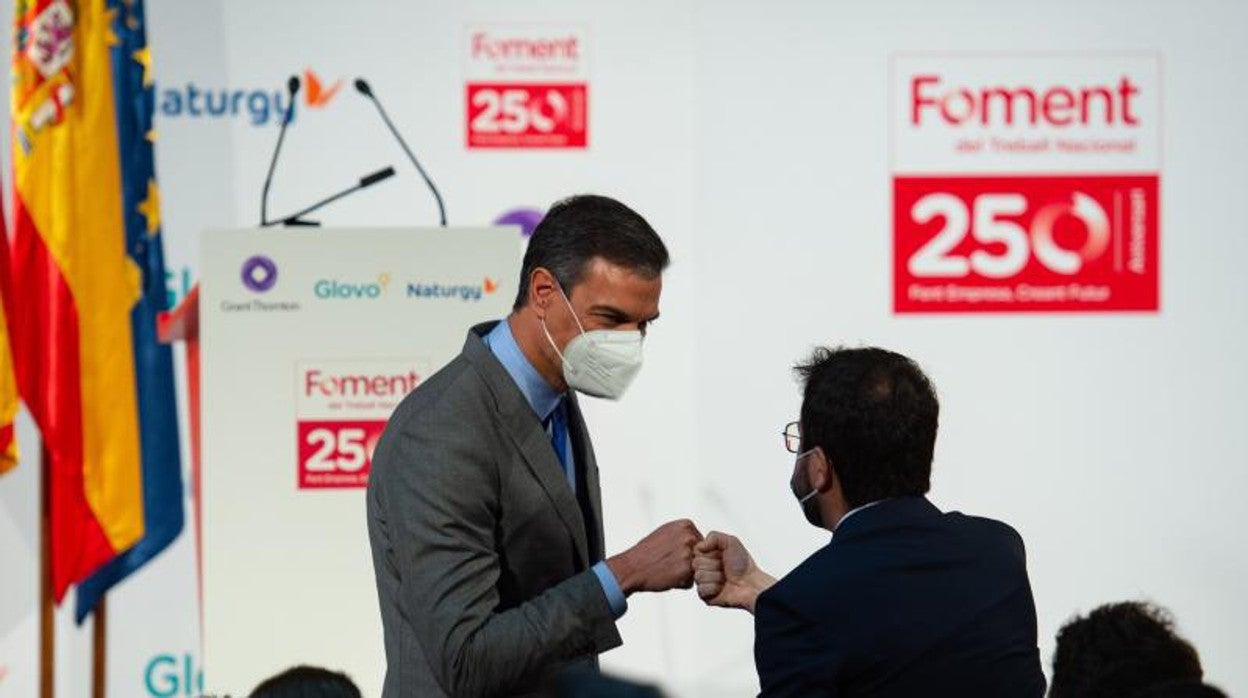 Pedro Sánchez y Pere Aragonès se reúnen esta tarde en La Moncloa