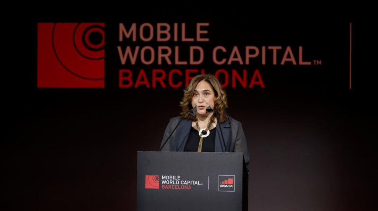 Ada Colau, alcaldesa de Barcelona, en la cena inaugural del MWC de este año