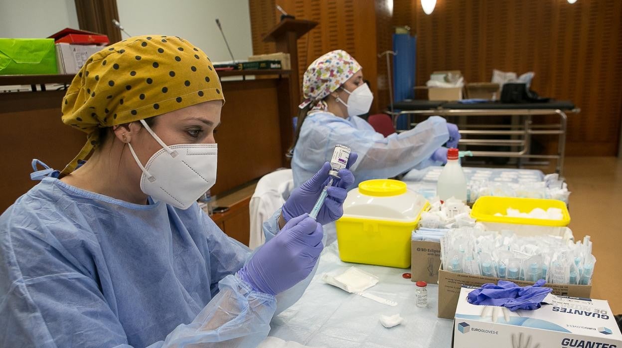 Vacunación en el hospital de Mérida, Extremadura