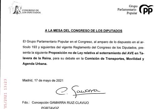 La proposición no de ley presentada por el PP