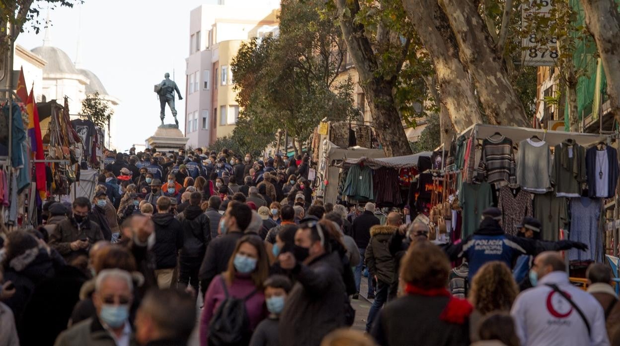 El mercadillo del Rastro, durante su reapertura, el pasado noviembre