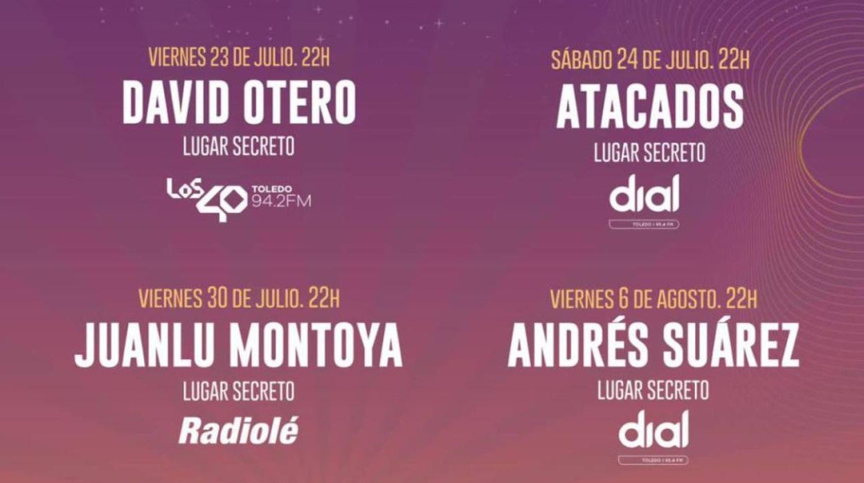 Andrés Suárez, David Otero, Atacados y Juanlu Montoya actuarán gratis y en sitios únicos