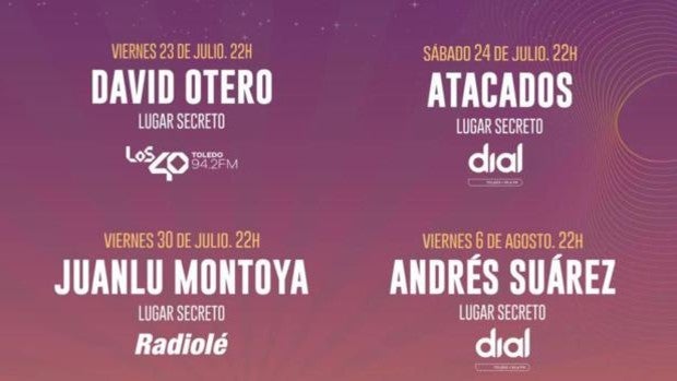 Andrés Suárez, David Otero, Atacados y Juanlu Montoya actuarán gratis y en sitios únicos