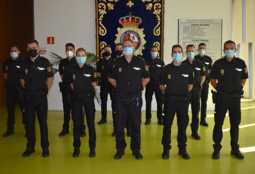 Policías en prácticas que se han incorporado a la comisaría de Albacete