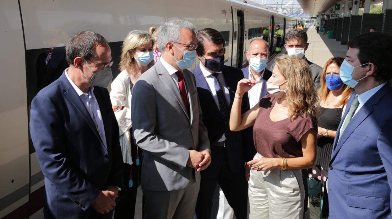 La ministra de Transportes, Movilidad y Agenda Urbana, Raquel Sánchez preside la puesta en servicio de la estación del AVE de Otero de Sanabria (Zamora). Interviene el presidente de la Junta, Alfonso Fernández Mañueco