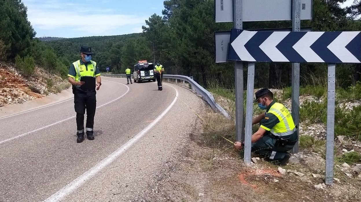 Punto kilométrico 5,800 de la carretera SO-934, en Santa María de las Hoyas (Soria), en el que un vecino de Laguna de Duero (Valladolid) falleció como consecuencia de un accidente de moto
