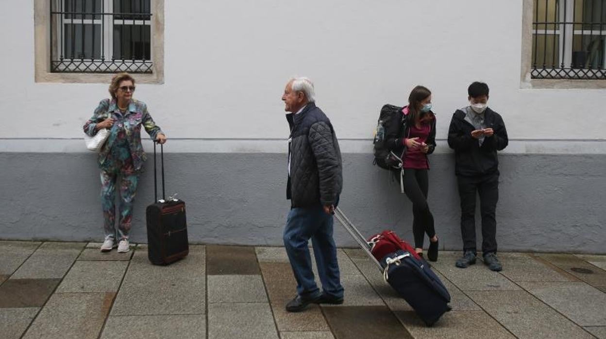 Aspecto de una calle de Santiago, la semana pasada