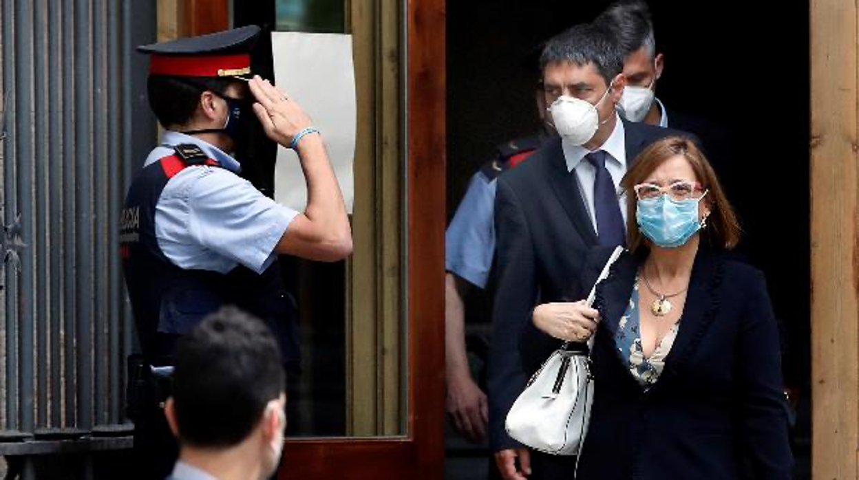 Josep Lluís Trapero, saliendo de los juzgados, durante su proceso judicial