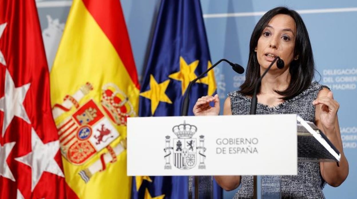 La delegada del Gobierno en Madrid, Mercedes González, ayer en la rueda de prensa
