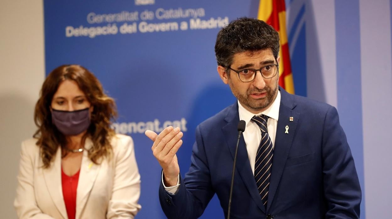 El vicepresidente catalán y conseller de Políticas Digitales y Territorio, Jordi Puigneró, y la consjera de la Presidencia, Laura Vilagrà