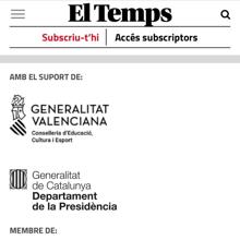 Distintivos de la Generalitat Valenciana y la Generalitat de Cataluña, junto al artículo sobre Tabarca