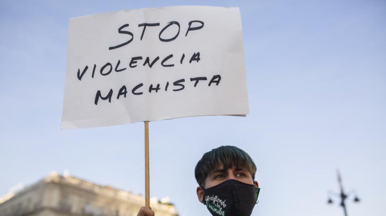 Concentración contra la violencia de género en Madrid