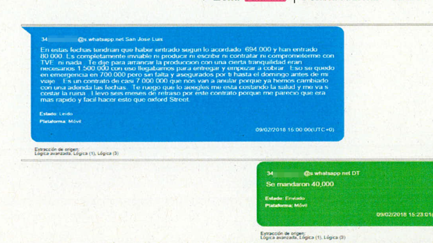 Los mensajes de Moreno revelan sus presiones al conseguidor de fondos: «Me va a costar la ruina»