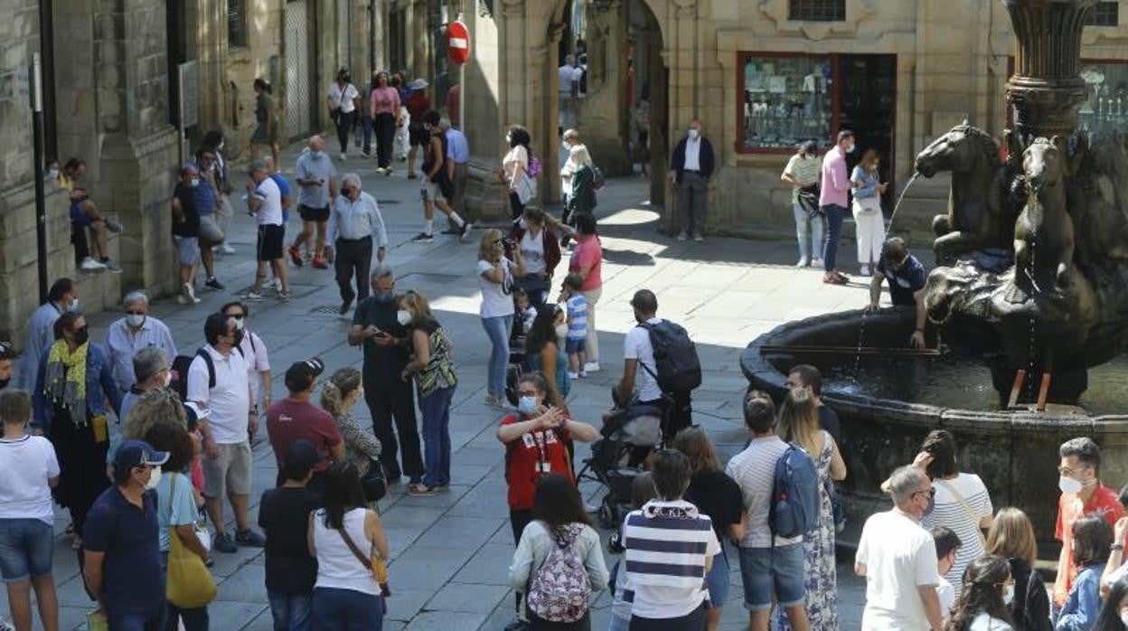 Turistas en Santiago la semana pasada