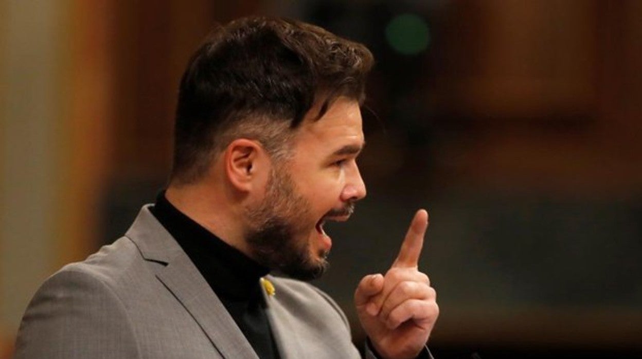 Gabriel Rufián durante una comparecencia en el Congreso