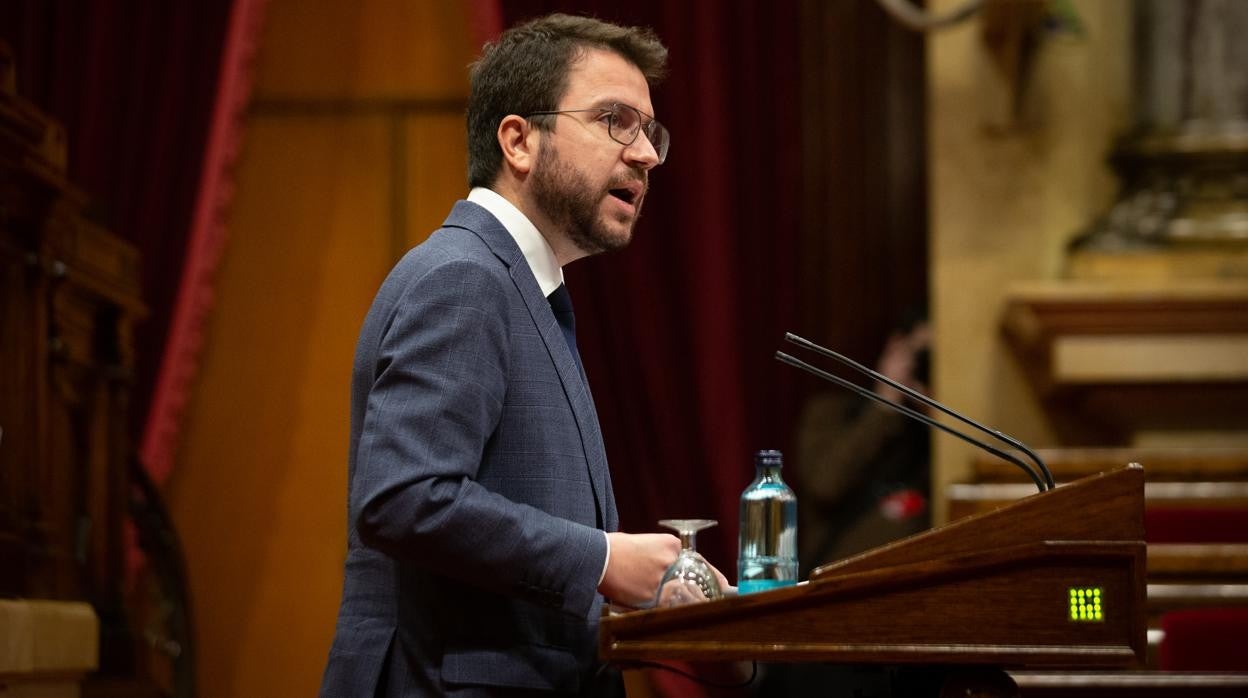 Pere Aragonès, en el Parlament de Catalunya