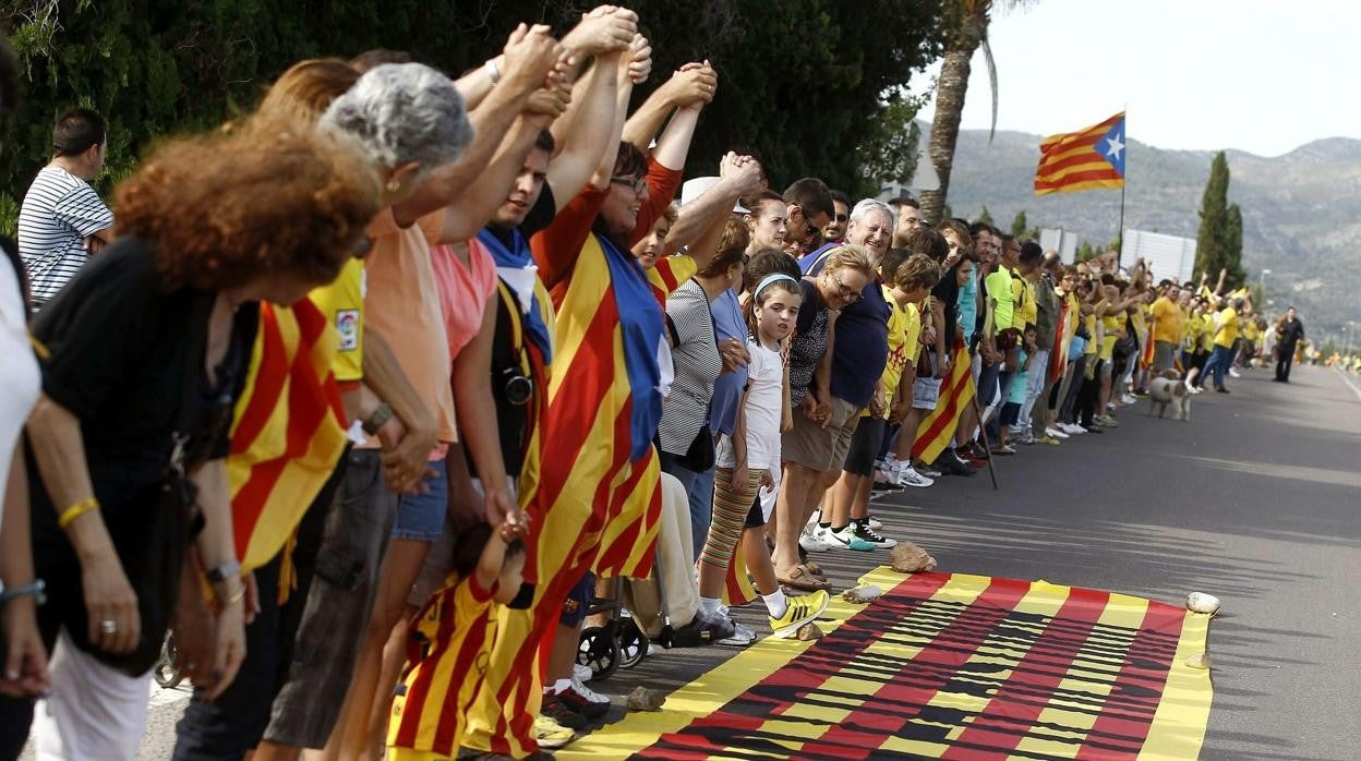 Imagen de archivo de una marcha independentista celebrada en Vinaroz el año 2013