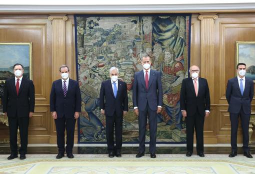 El Rey recibe al presidente de Chile, Sebastián Piñera, en la Zarzuela con motivo de su visita oficial