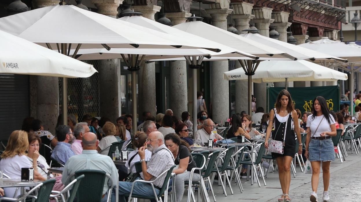 Terrazas en la Plaza Mayor de la capital vallisoletana