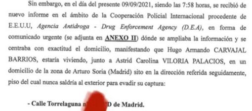 Estracto del oficio en el que la Policía solicita al juez la detención el 9 de septiembre