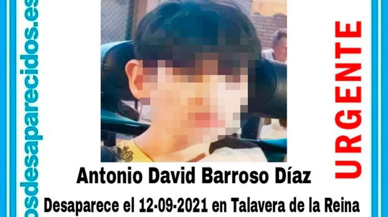 Antonio David Barroso, el menor desaparecido