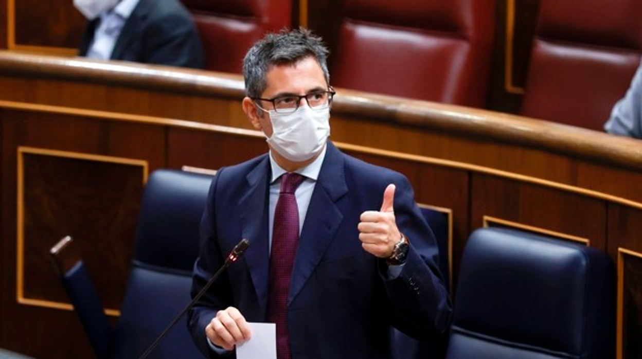 Félix Bolaños, ministro de la Presidencia, en una sesión en el Congreso