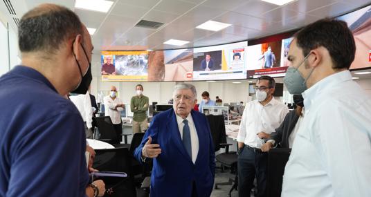 Luis María Anson con Aléxis Rodríguez, Enrique Yunta y Jesús García Calero