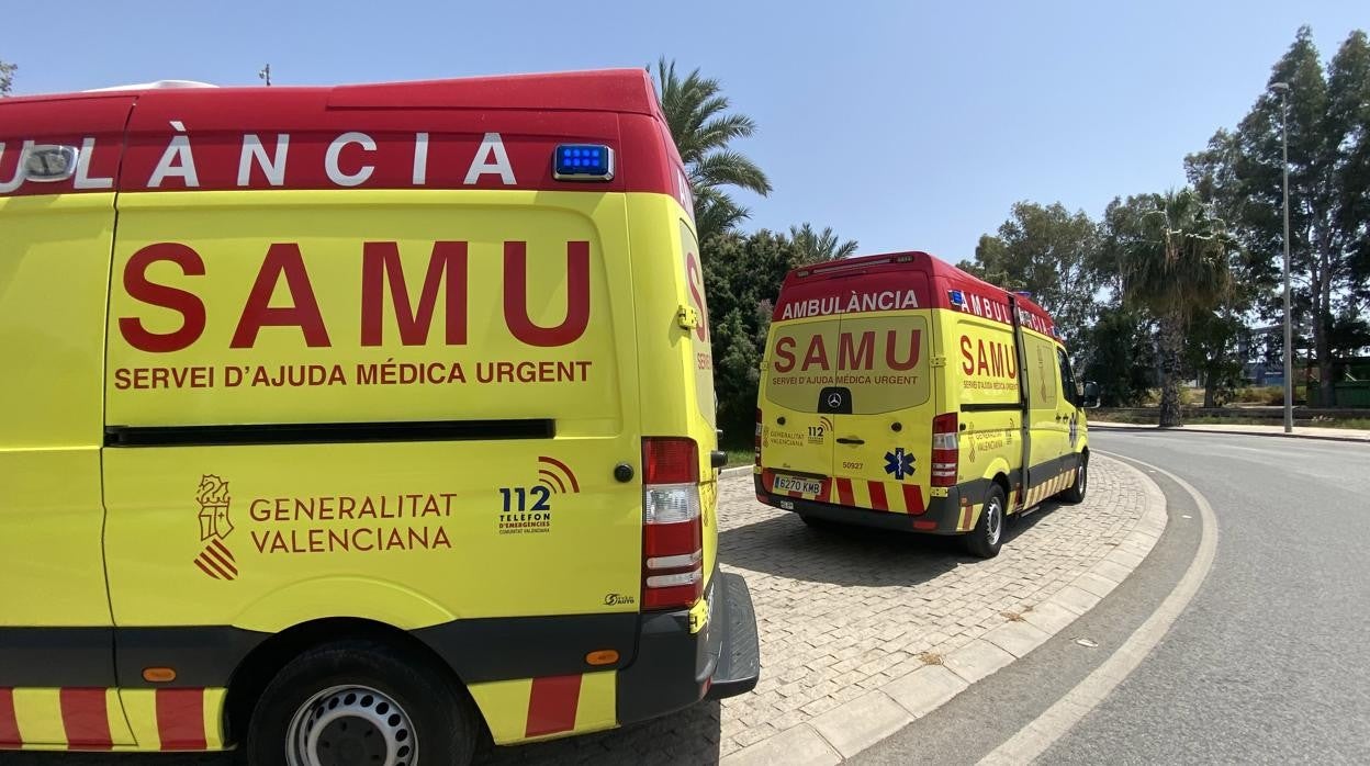 Imagen de archivo de dos ambulancias del SAMU