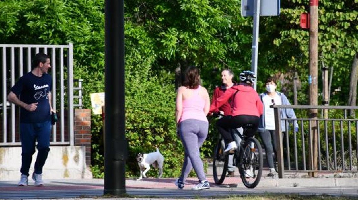 Ciudadanos paseando y haciendo deporte en Talavera de la Reina