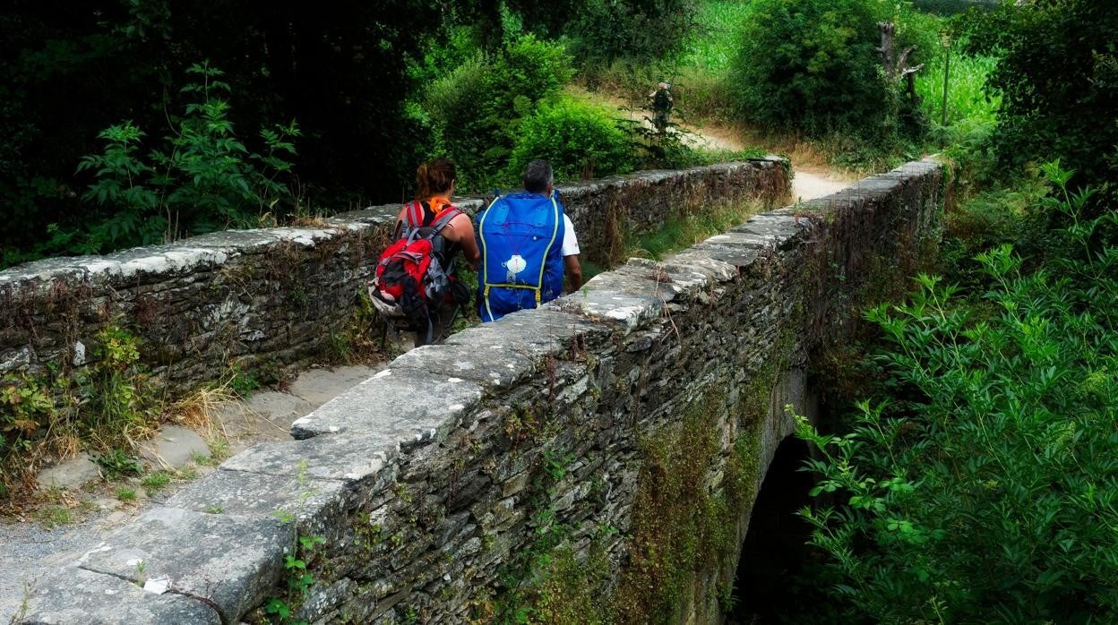 Dos peregrinos haciendo una de las etapas del Camino