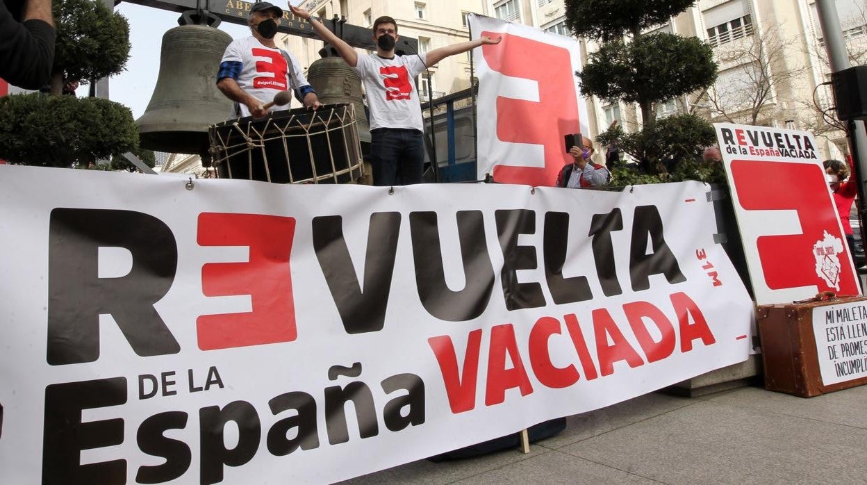 Protesta de la España Vaciada en Madrid, en una imagen de archivo