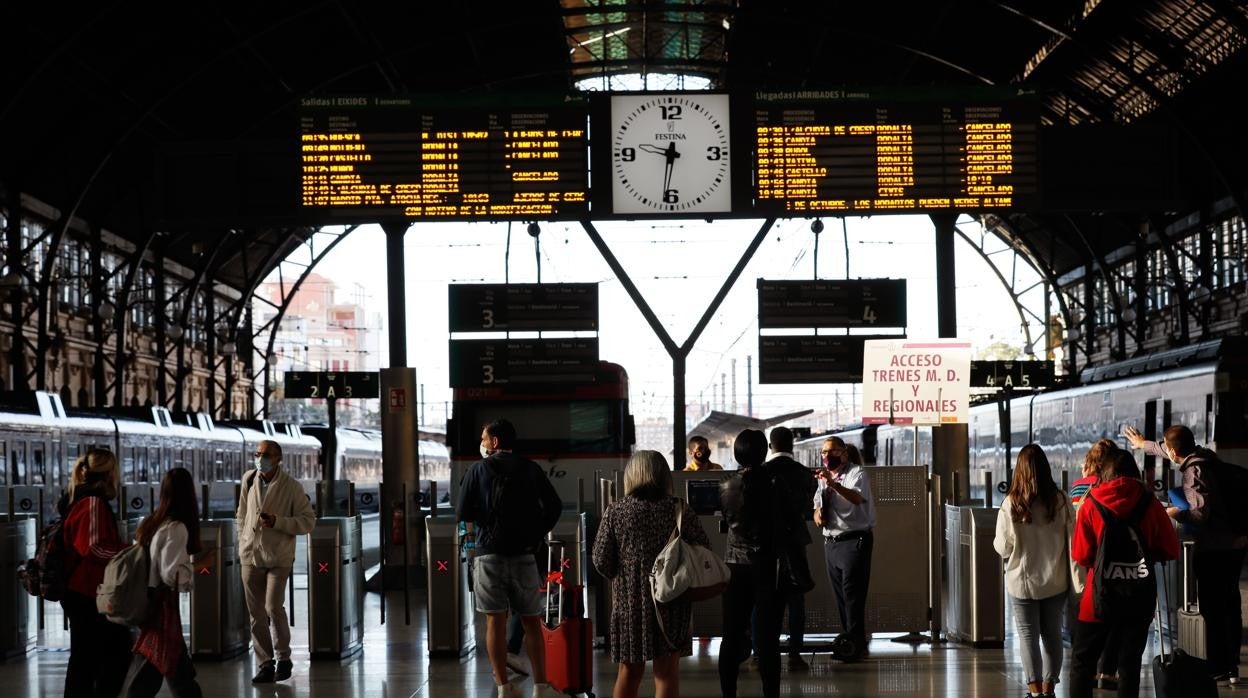 Imagen tomada en la Estación del Norte de Valencia en el cuarto día de la huelga de maquinistas de Renfe