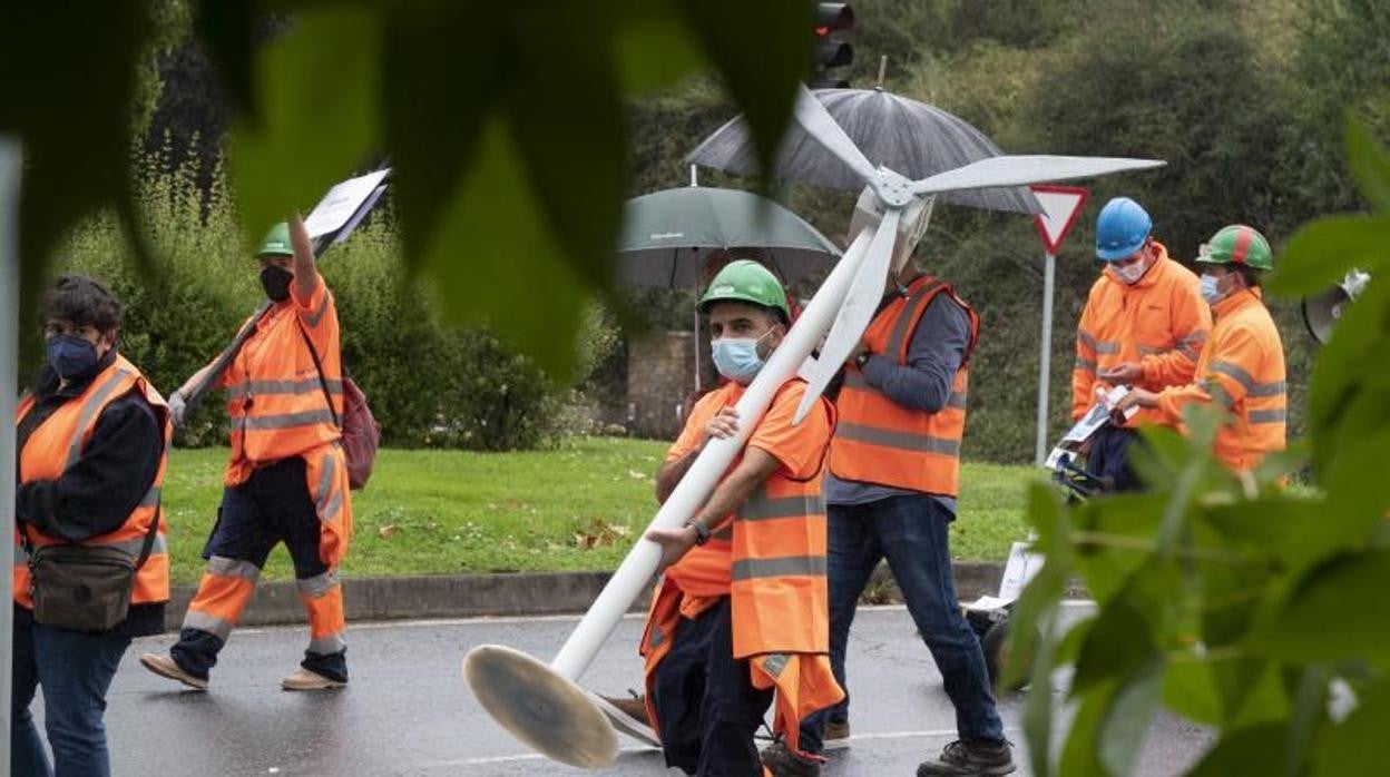 Manifestación de los trabajadores de Vestas en Santiago