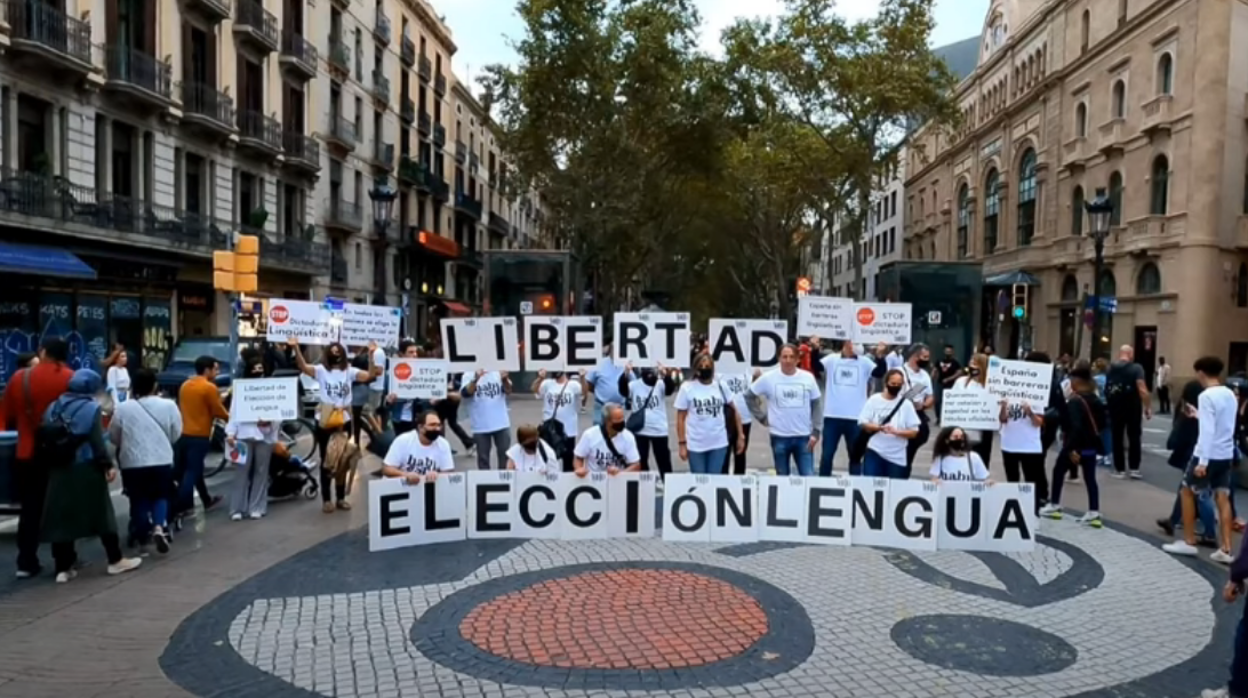 Protesta en La Rambla