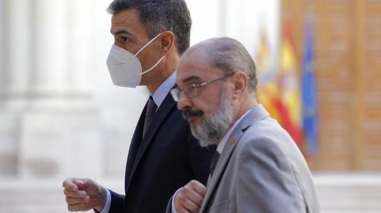 Pedro Sánchez y Javier Lambán, en la reunión que mantuvieron en Zaragoza el pasado 16 de septiembre