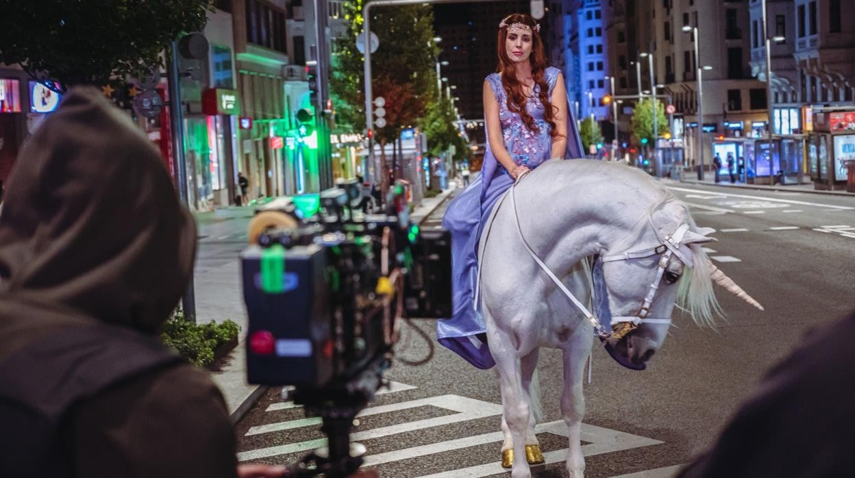 Rodaje de la película en la Gran Vía