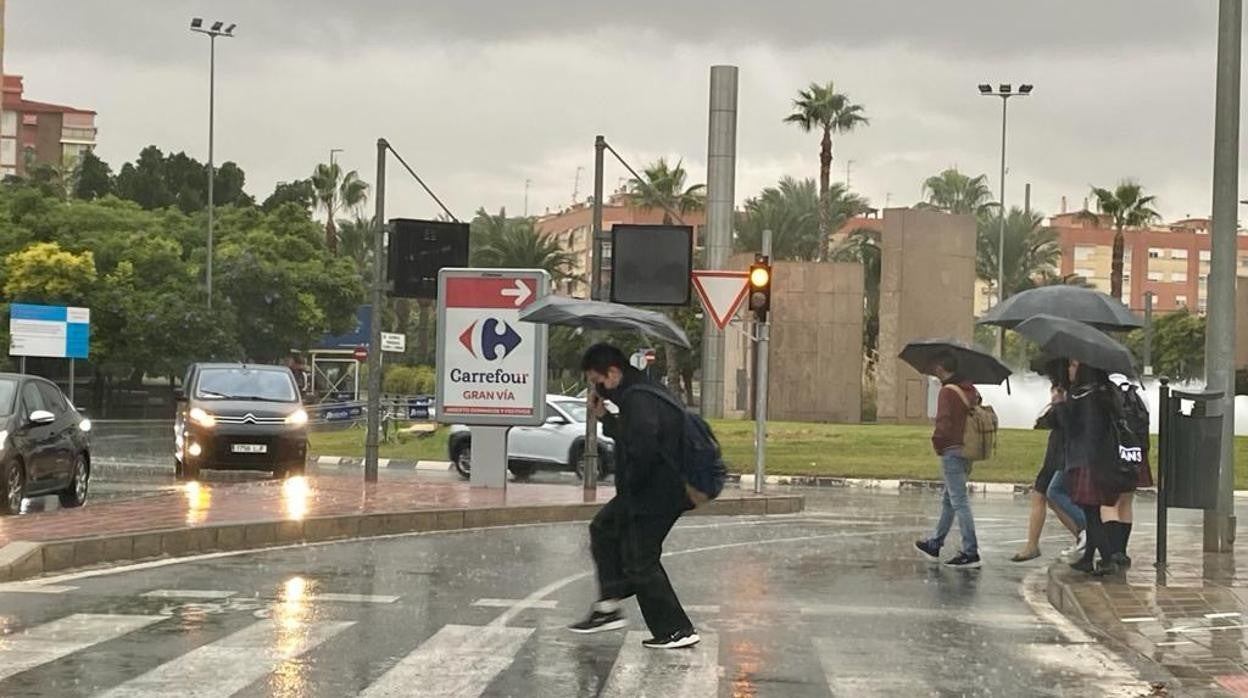 Imagen de hoy de la Gran Vía de Alicante